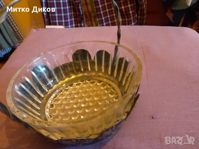 Кристална Купа с дръжка мелхиор МНЦ СССР за плодове бонбони и други Н-160мм и фи 150 и 125 мм, снимка 4 - Аксесоари за кухня - 53565607