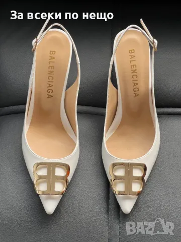 Balenciaga Дамски Бежови Сандали На Ток Баленсиага Код E209, снимка 3 - Маратонки - 50410301