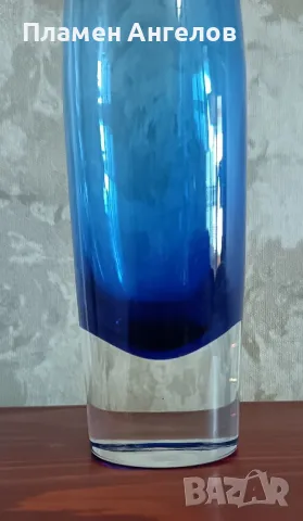 Стъклена ваза-кобалтово-синьо. , снимка 4 - Декорация за дома - 50154697