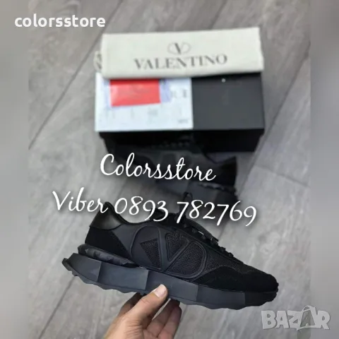 Мъжки черни маратонки Valentino-BR-K110, снимка 1 - Маратонки - 47228121