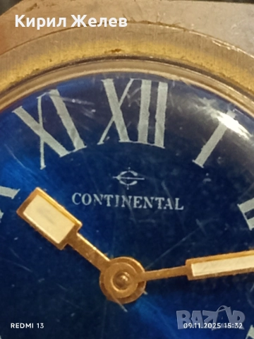 Механичен часовник CONTINENTAL ANTI-MAGNETIC SWISS MADE работи с позлата 51503, снимка 4 - Антикварни и старинни предмети - 52351736