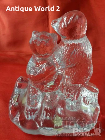 Шведско Преспапие , Статуетка Кристално Стъкло МЕЧЕТА, снимка 2 - Антикварни и старинни предмети - 53291036