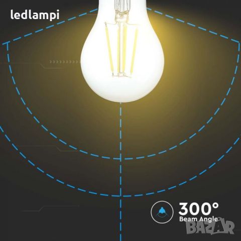 LED лампа 4W Filament A60 E27 3 Step Dimming Топло Бяла Светлина, снимка 3 - Лед осветление - 45683459