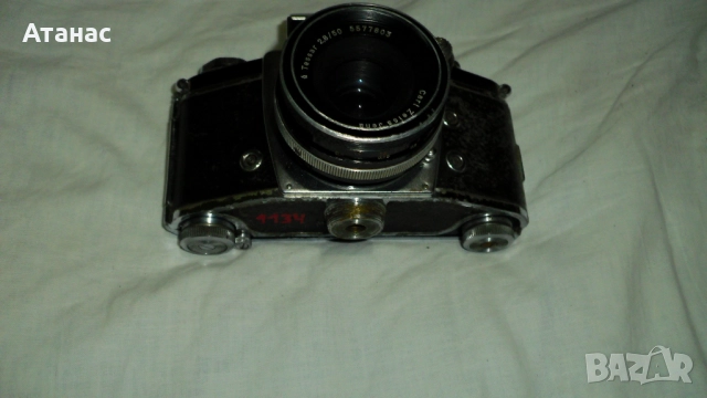 Стар фотоапарат EXAKTA +обектив Carl Zeiss Jena Tessar 2.8/50, снимка 2 - Фотоапарати - 51829613