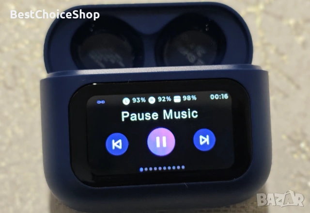 Bluetooth слушалки Мини 7ч време на работа HiFi звук ENC шумопотискане – тъмносин, снимка 7 - Слушалки и портативни колонки - 53091605