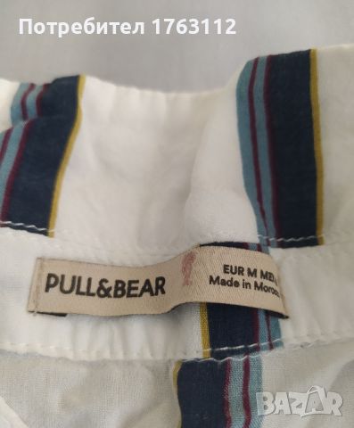 Pull and bear ризка с къс ръкав, къса, М размер, снимка 1 - Ризи - 46290267