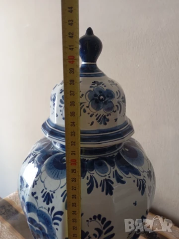 Порцеланова купа с капак,ваза блу делф, снимка 2 - Антикварни и старинни предмети - 50933780