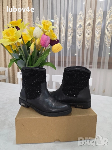 Дамски боти от естествена кожа и велур с камъчета, снимка 7 - Дамски боти - 53415712