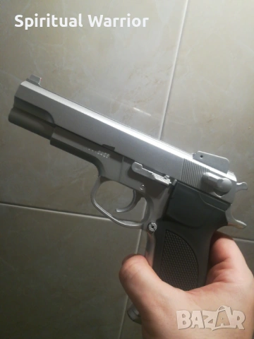 Airsoft Спрингов пистолет Браунинг, 0,6 джаула Мощност!! , снимка 4 - Въздушно оръжие - 53385866