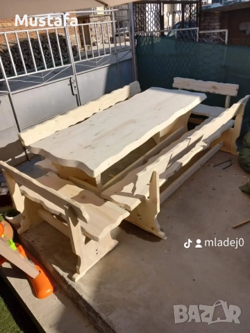 маси и пейки с жив ръб , снимка 4 - Маси - 52907020