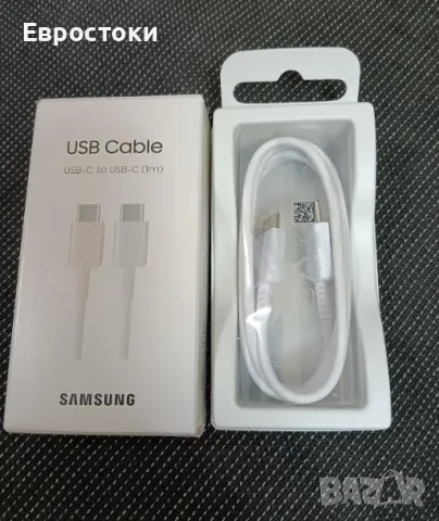 Кабел за пренос на данни и зареждане USB-C - USB-C Samsung EP-DA705, 25W, 1 м, цвят: бяло, снимка 4 - Селфи стикове, аксесоари - 49351077