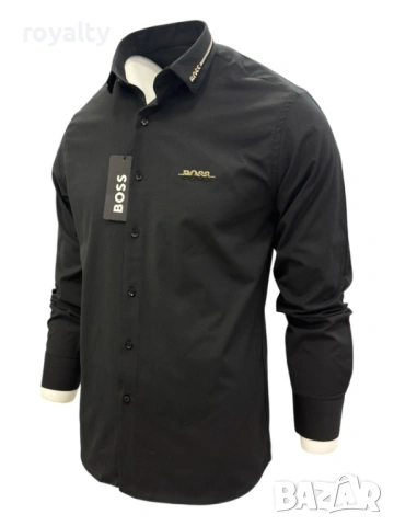 Hugo Boss Нова Черна Стилна Мъжка Риза Хюго Бос 