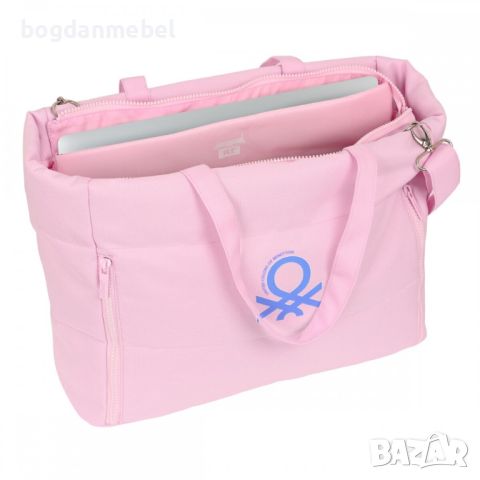 Чанта за лаптоп Benetton Pink Светло розово (54 x 31 x 17 cm), снимка 4 - Чанти - 46770498