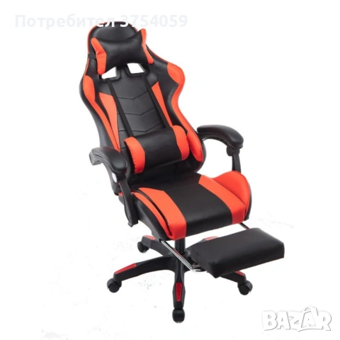 Въртящ се кожен стол за офис и компютърни игри, снимка 4 - Столове - 53174790