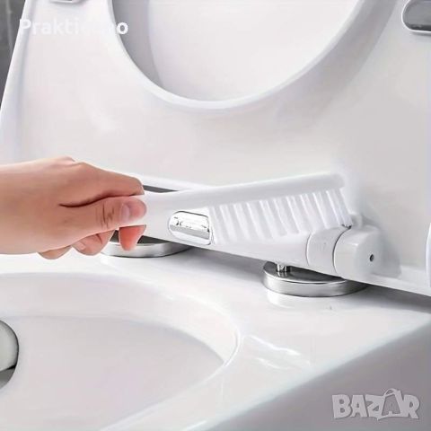2в1 четка за тоалетна чиния от силикон и PVC четка с поставка за стена, снимка 4 - Мопове, кофи, четки и метли - 45943346