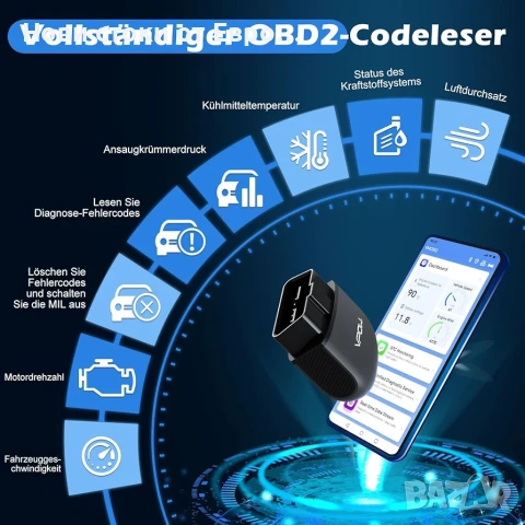 OBD2 диагностично устройство, OBD Bluetooth 5.1 адаптер:, снимка 2 - Аксесоари и консумативи - 53561078