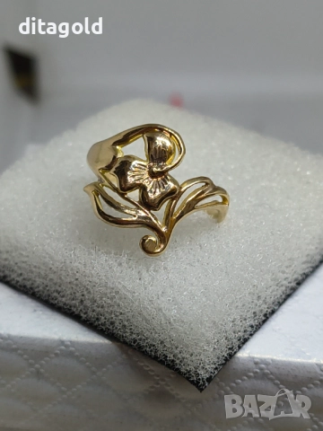Нов 14К златен пръстен, български модел, 2.90 гр цена 500 лв, снимка 6 - Пръстени - 52708332