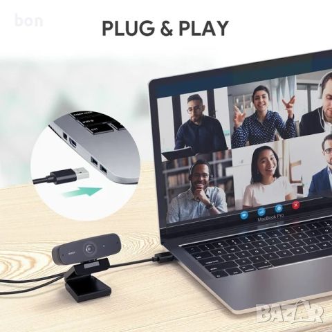 Уеб камера AUKEY PC-W3, снимка 3 - Камери - 45419469