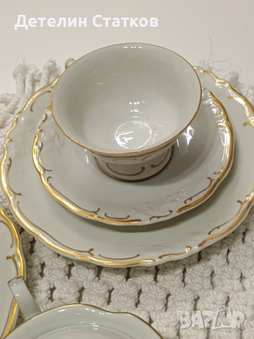 Винтидж порцеланов сервиз Wałbrzych – Полша (5 сета + захарница), снимка 7 - Сервизи - 52370130