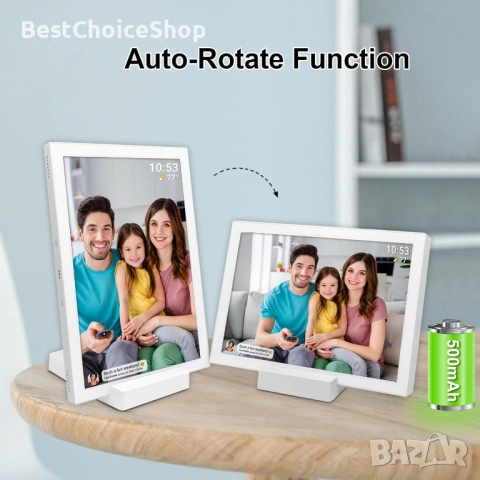 FRAMEO 10.1-инчова WiFi цифрова фоторамка с батерия 5000mAh, 1280x800 HD LCD сензорен екран, 32GB, снимка 10 - Чанти, стативи, аксесоари - 54159404