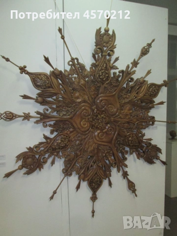 Розета Дърворезба, Ръчна изработка по поръчка, Розета слънце, Дърворезба за стена или таван, снимка 9 - Декорация за дома - 51505011