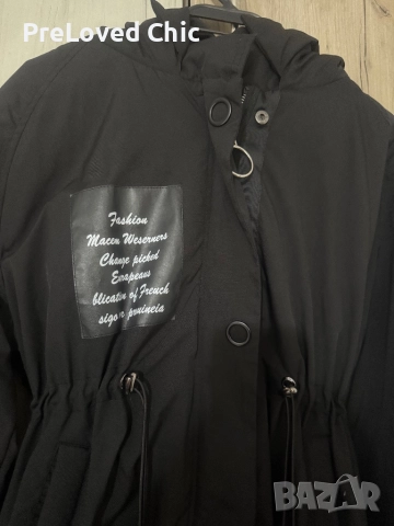 Черна дамска парка , снимка 2 - Якета - 51623867