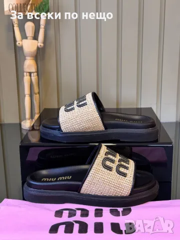 Miu Miu Дамски Чехли Миу Миу - 2 Налични Цвята Код E273, снимка 8 - Чехли - 50415298