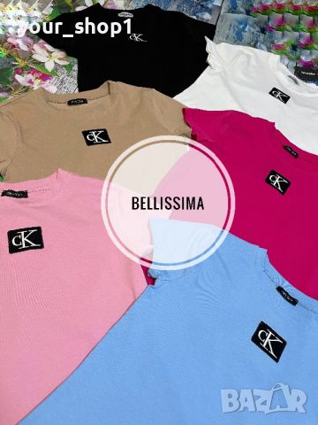 Дамска тениска CK Calvin Klein бродирано лого , снимка 4 - Тениски - 45326510