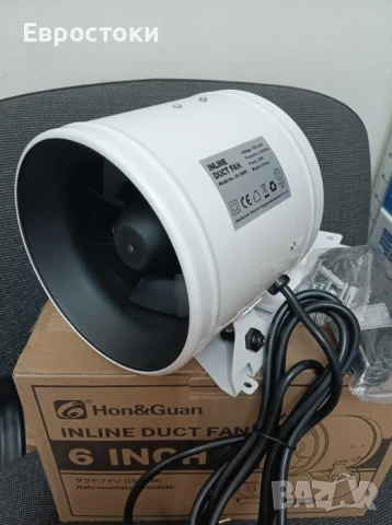 Канален вентилатор Hon&Guan PRO, 6 инча вграден канален вентилатор, снимка 8 - Други - 50812669