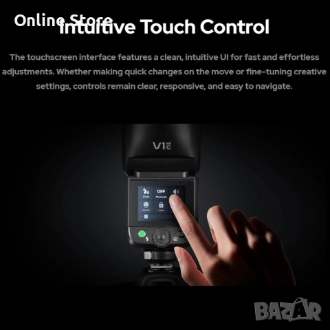 Godox V1 Mid C TTL светкавица за Canon – кръгла глава, LED лампа, 2.4G wireless, снимка 5 - Светкавици, студийно осветление - 54169945