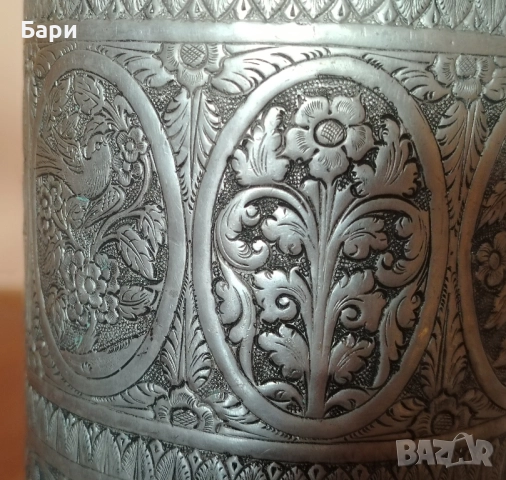 Стара сребърна красива основа за наргиле,ваза,шише..., снимка 10 - Колекции - 51600802