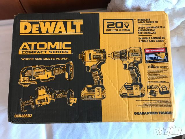 4 инструмента+бонус, DEWALT 20V MAX* на батерии от САЩ, снимка 2 - Куфари с инструменти - 46717043