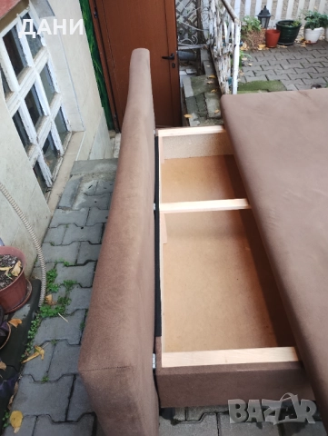 Разтегателен диван-легло, канапе с ракла.190/80/80.В разпънатo състояние ширината е 160 см, снимка 5 - Дивани и мека мебел - 52220700