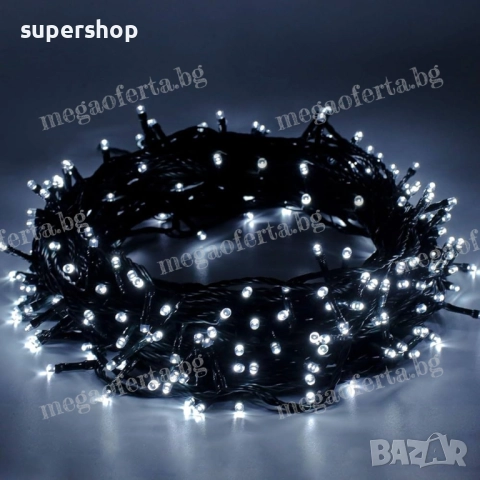 Коледни лампички 50м. с 250 Led диода в студена бяла светлина, снимка 2 - Други - 52566446