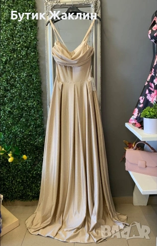 Дълги сатенени рокли с камъни, снимка 3 - Рокли - 53989770