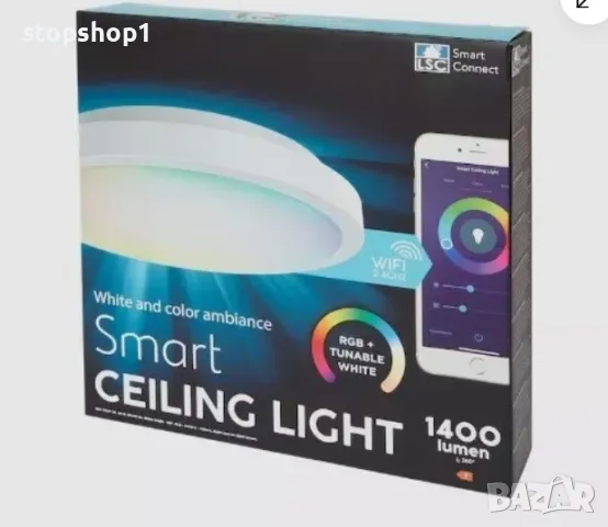 LSC Smart Connect Ceiling Light Radio. с Alexa Siri Hey Google Tuya 1400Lm 20W, снимка 1 - Лед осветление - 47423179