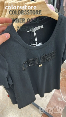 Черна тениска Celine код Br302, снимка 1 - Тениски - 38274845