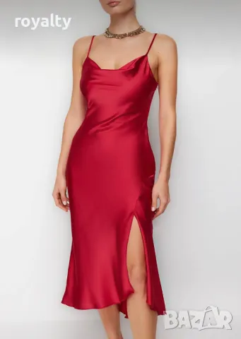 Стилна червена дамска рокля , снимка 3 - Рокли - 50272910