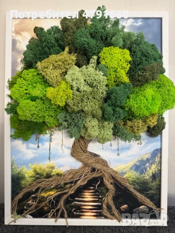 Ръчно изработени картини със скандинавски мъх, снимка 5 - Декорация за дома - 54140265