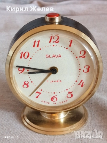 Стар механичен будилник СЛАВА СССР перфектно състояние за КОЛЕКЦИЯ ДЕКОРАЦИЯ 50595, снимка 4 - Антикварни и старинни предмети - 51958602