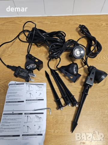 Градински прожектори ZOTOYI - 14 метра, 4-в-1, 400 лумена, 3100K, IP68, снимка 7 - Лед осветление - 51225500