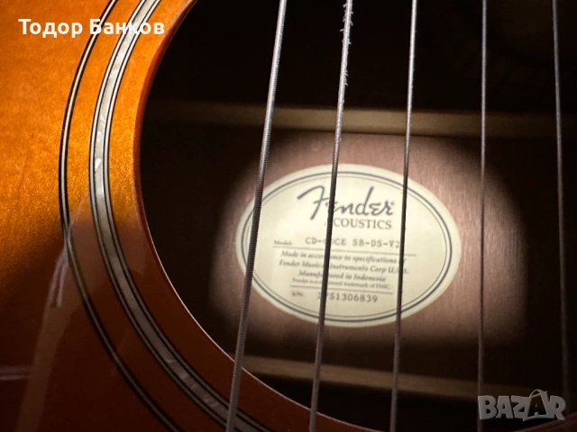Продавам акустична китара "Fender CD-60CE", снимка 3 - Китари - 53541210
