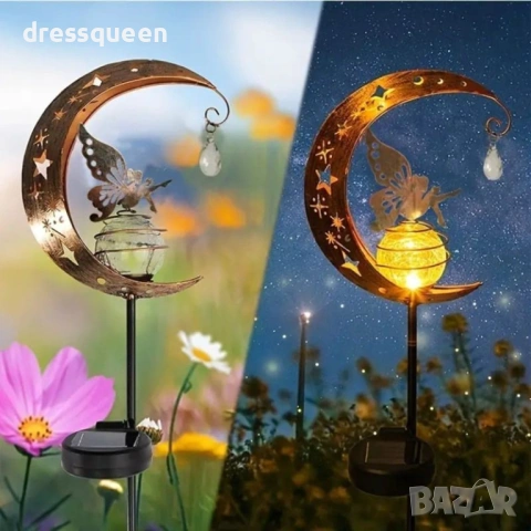 4980 Градинска LED лампа „Лунна фея“ – Слънчева енергия за вълшебни нощи на открито, снимка 2 - Градински мебели, декорация  - 54065995