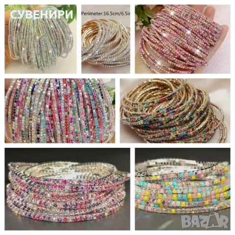 Нежни гривни със синтетичен цирконий , снимка 2 - Гривни - 51918582