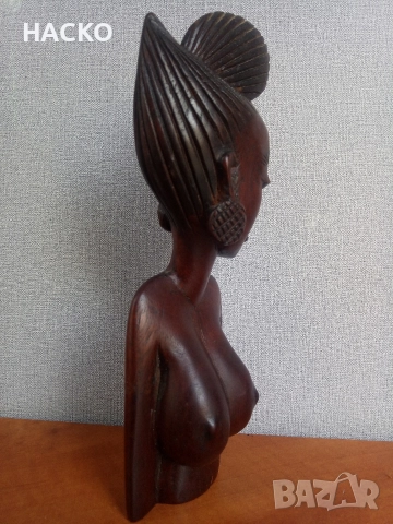 Африканска Ръчно Изработена Дървена Статуетка от Червено Дърво 1994 г. Того, снимка 2 - Статуетки - 52651523