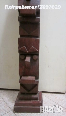 Кукери: 1 метър Кукер тотем фигура ДЪРВЕНО Абстрактно пано, пана, кукер пано, снимка 10 - Декорация за дома - 34248701
