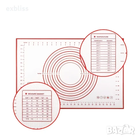 Силиконова подложка за месене, точене и печене, снимка 6 - Прибори за хранене, готвене и сервиране - 50761109