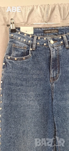 Широки дънки с капси, снимка 2 - Дънки - 52199271