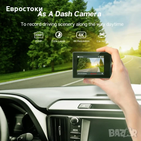 Surfola SF230 Подводна екшън камера 4K 30fps, до 40 метра дълбочина, 20MP, WiFi EIS камера , снимка 5 - Камери - 50812918