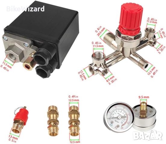 Клапан за налягане на въздушен компресор 90-120PSI, снимка 3 - Компресори - 45779062